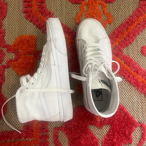 white hi-top vans 7.5 - Picture 1 of 3